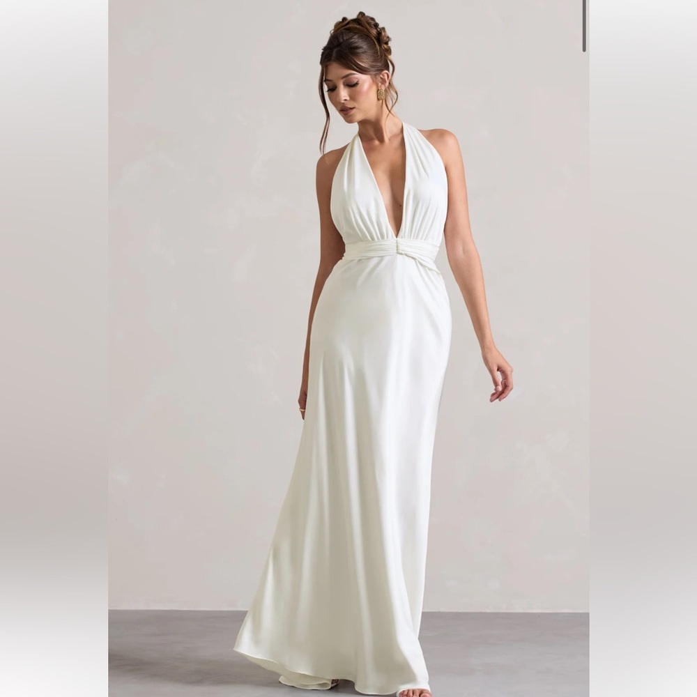 White Halter Dress w/ Shall